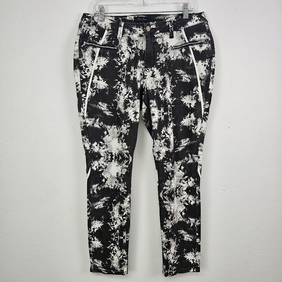 Poetic Justice Denim - Poetic Justice Jeans Maya Skinny Black White Tie Dye Sz 32/29 Streetwear Urban